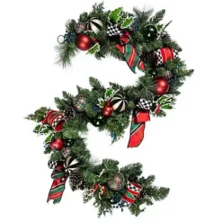MacKenzie-Childs Tartastic Illuminated Garland< Holiday|Greenery & Florals