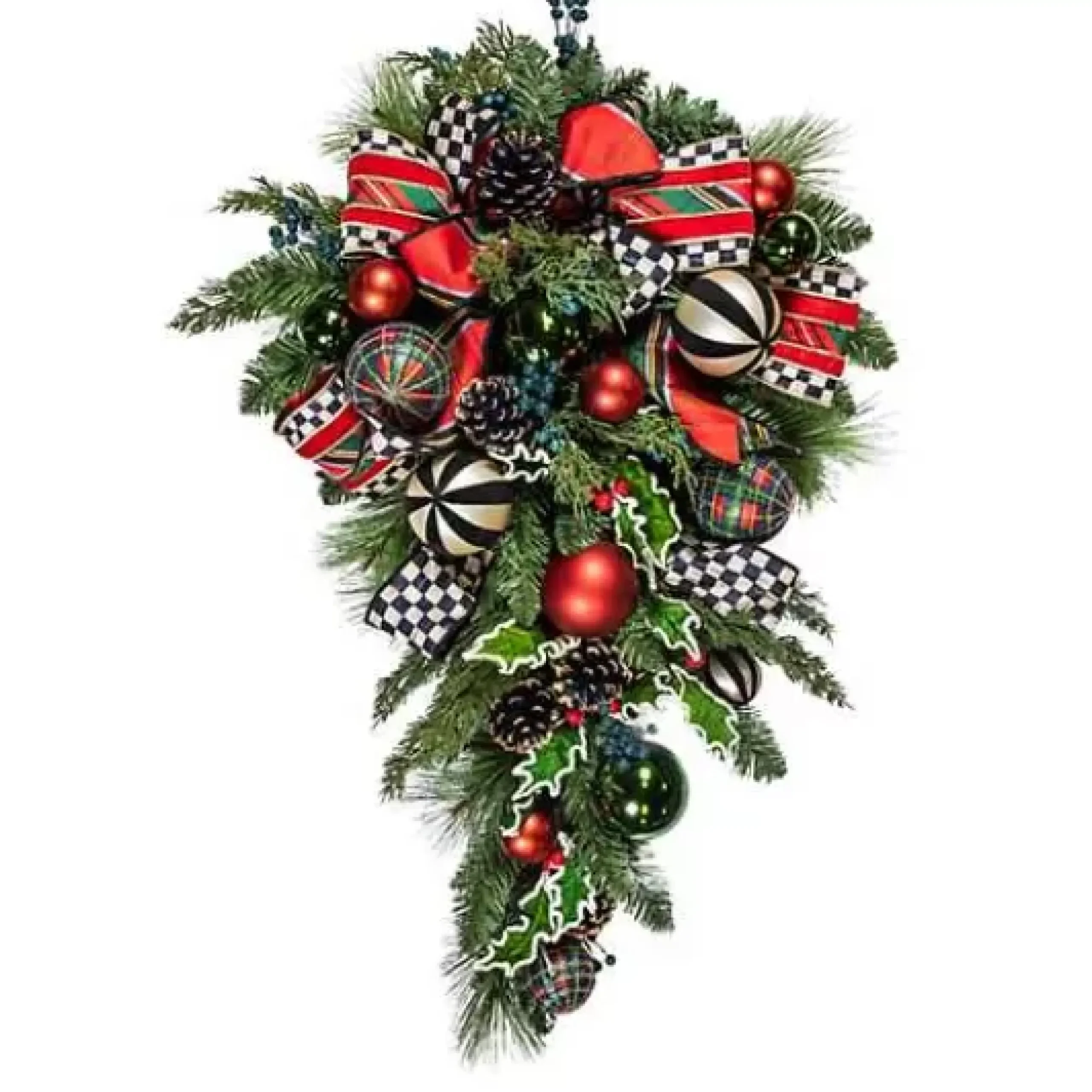 MacKenzie-Childs Tartastic Illuminated Swag< Holiday|Greenery & Florals