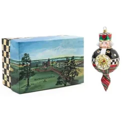 MacKenzie-Childs Tartastic Nutcracker Glass Ornament< Holiday