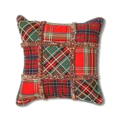 MacKenzie-Childs Tartastic Patch Throw Pillow< Holiday|Pillows, Throws, & Cushions