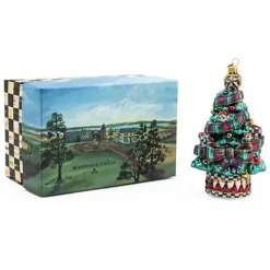 MacKenzie-Childs Tartastic Tree Glass Ornament< Holiday