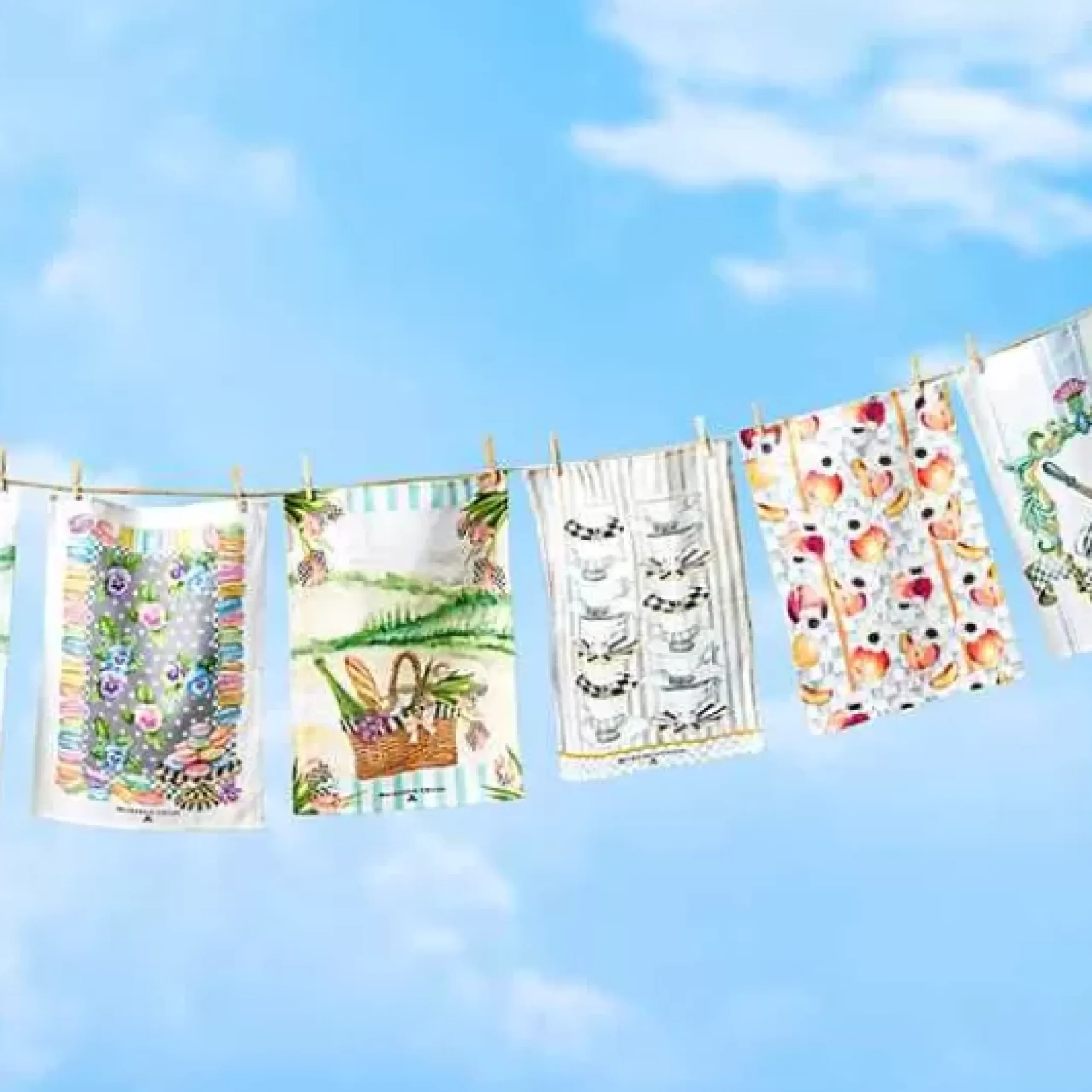 MacKenzie-Childs Tea Cups Dish Towel< Kitchen & Table Linens