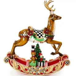 MacKenzie-Childs Traditional Christmas Illuminated Rocking Reindeer< Room Accents
