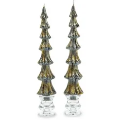 MacKenzie-Childs Tree Dinner Candles - 12 - Black - Set of 2< Holiday|Candles & Fragrances