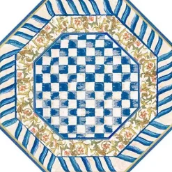 MacKenzie-Childs Truly Royal Check 6' Octagon Washable Rug< Rugs