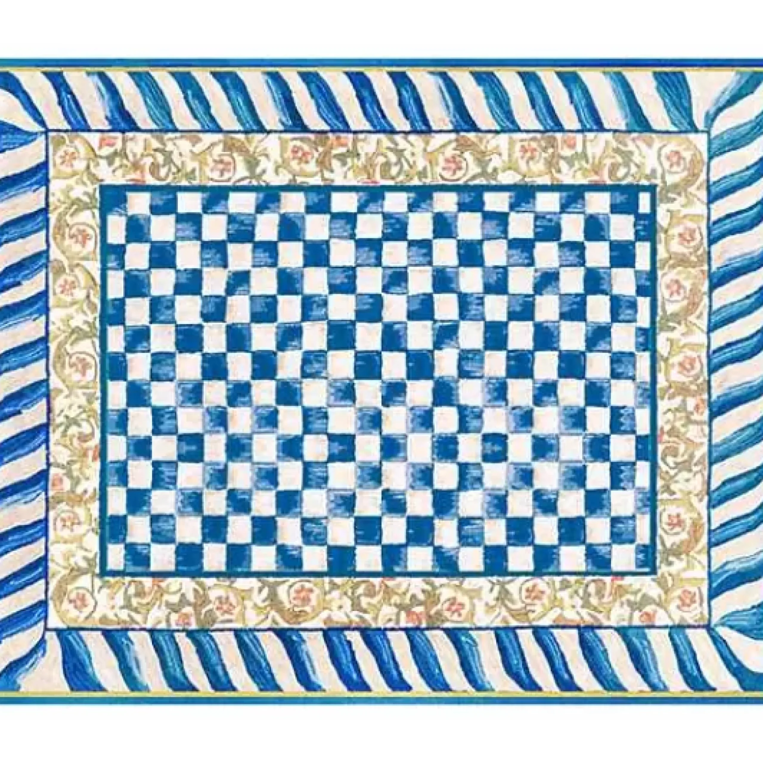MacKenzie-Childs Truly Royal Check 8' x 10' Washable Rug< Rugs