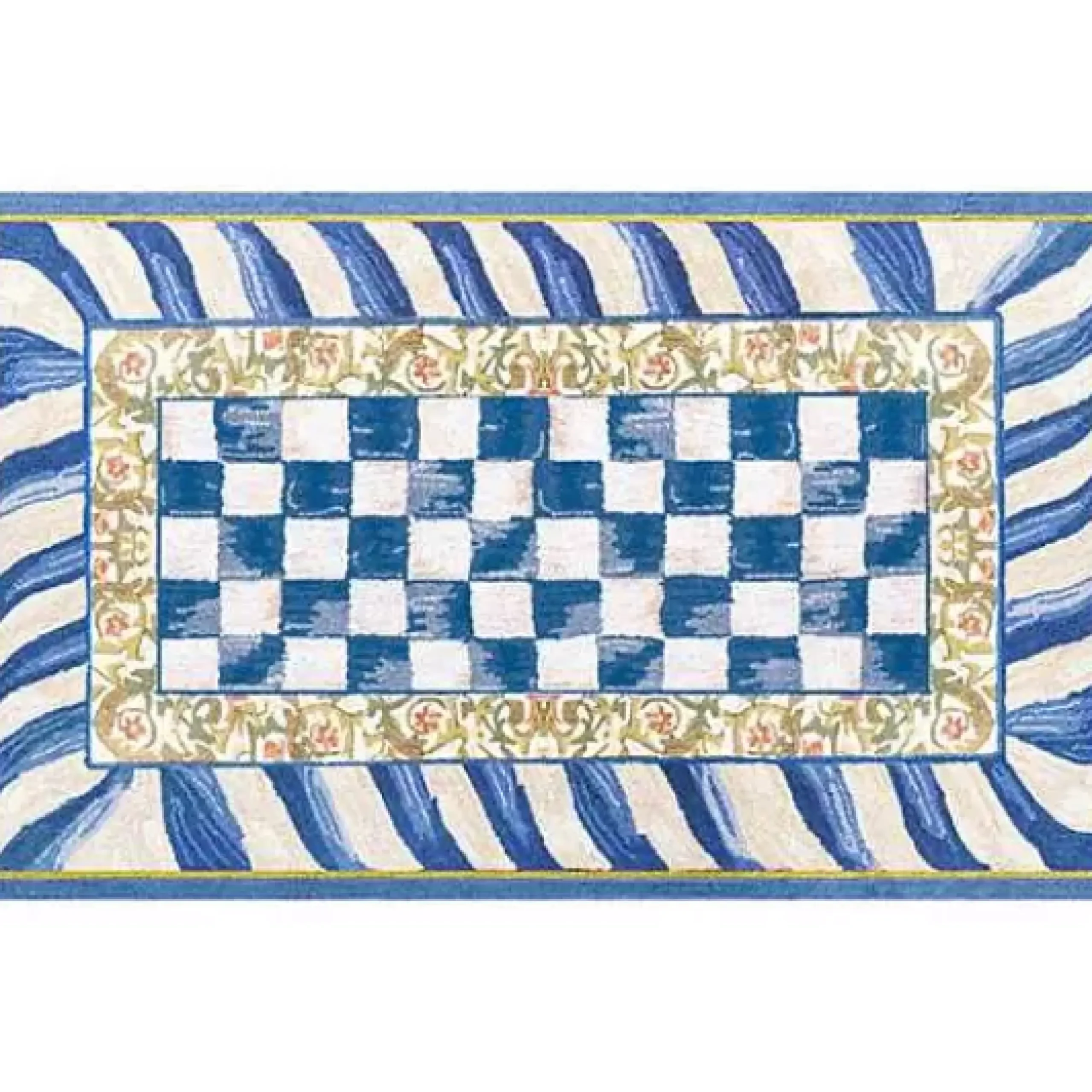MacKenzie-Childs Truly Royal Check 3' x 5' Washable Rug< Rugs
