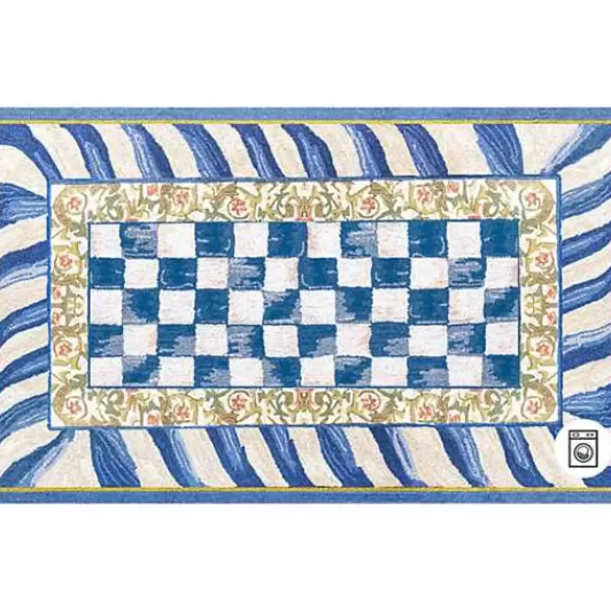 MacKenzie-Childs Truly Royal Check 3' x 5' Washable Rug< Rugs