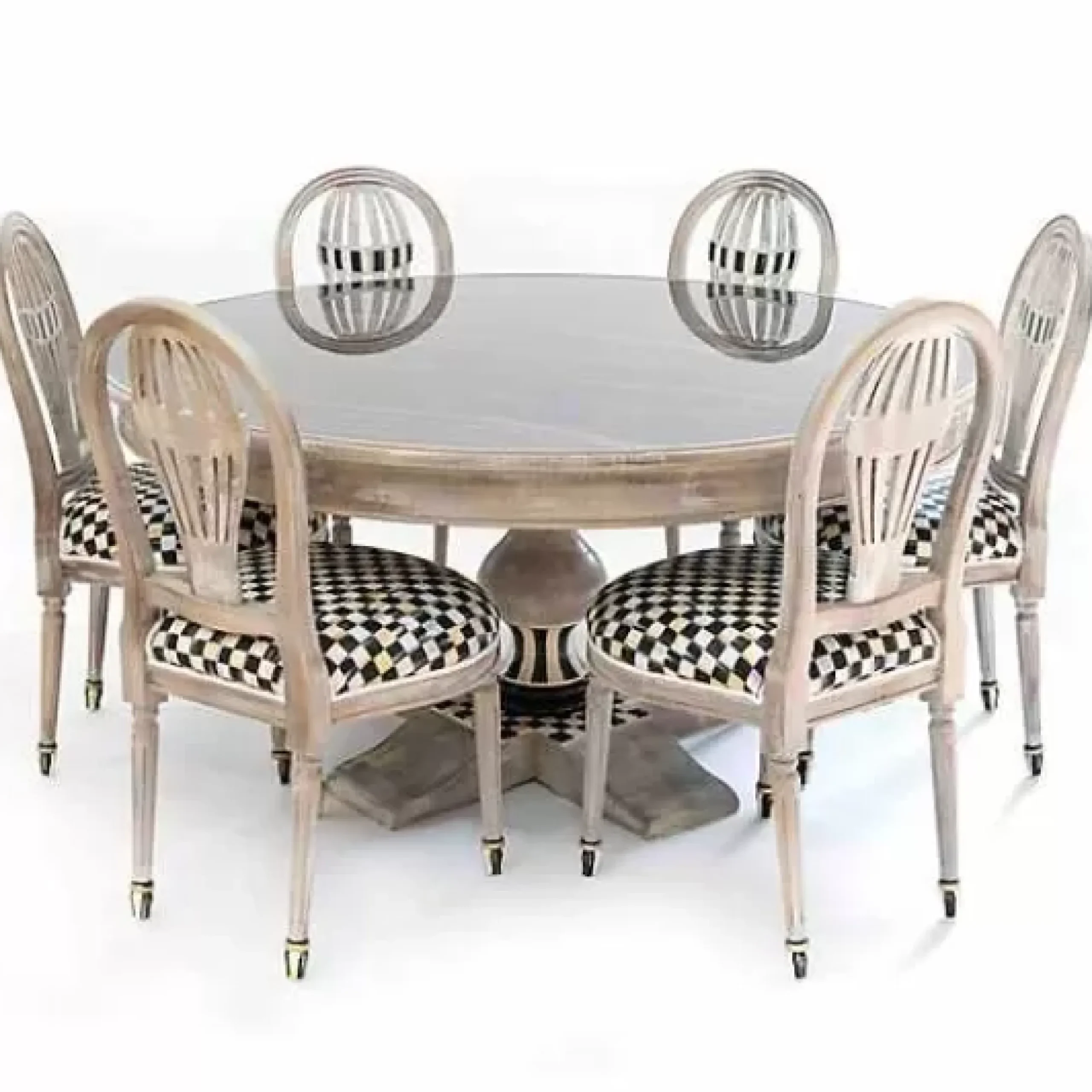 MacKenzie-Childs Tuscan Farm 62 Round Pedestal Table< Dining Room & Kitchen