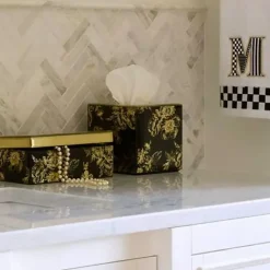MacKenzie-Childs Twilight Toile Boutique Tissue Box Cover< Bath & Bath Accessories