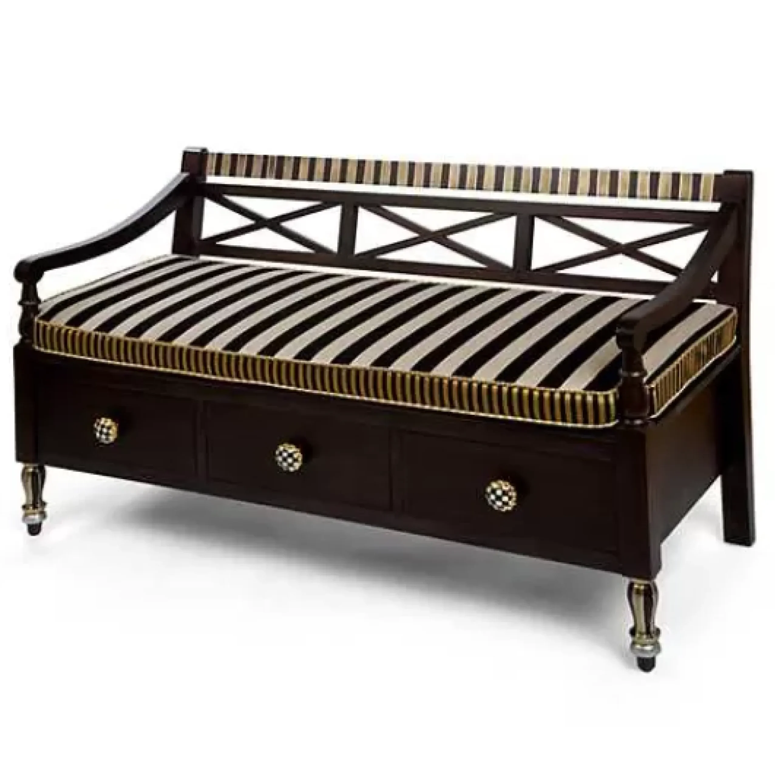 MacKenzie-Childs Vendage Bench< Storage Furniture|Living Room