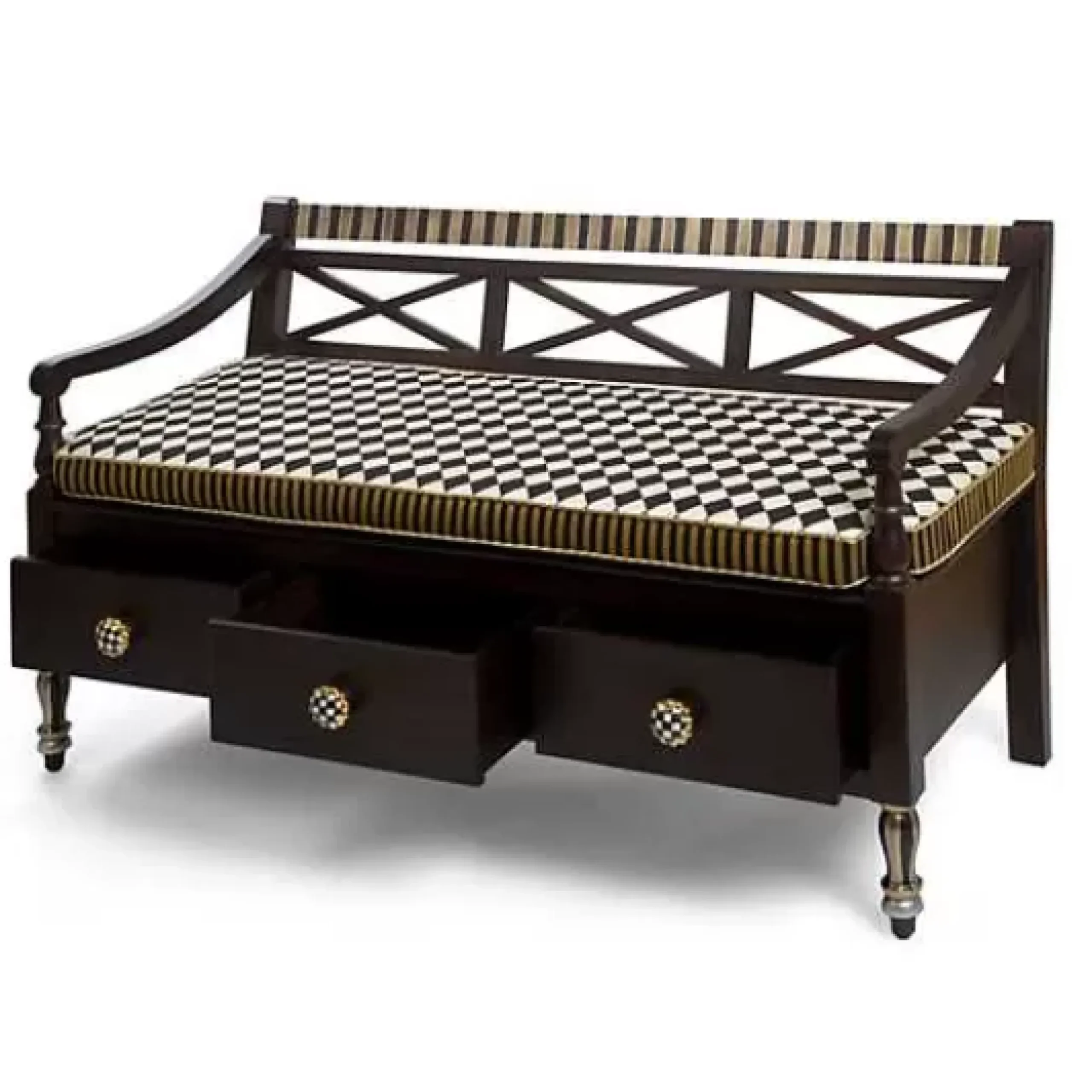 MacKenzie-Childs Vendage Bench< Storage Furniture|Living Room