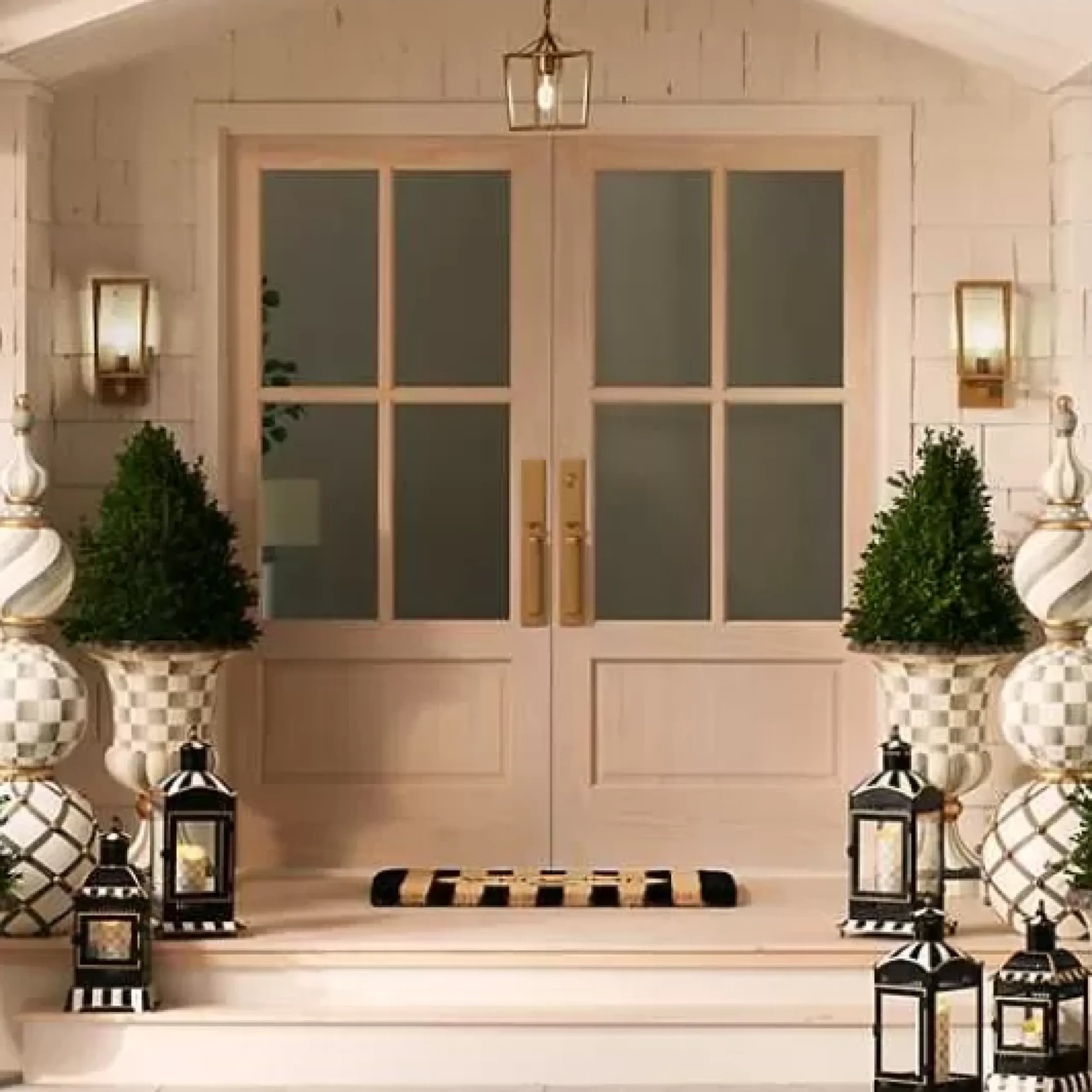 MacKenzie-Childs Welcome Awning Stripe Entrance Mat< Rugs