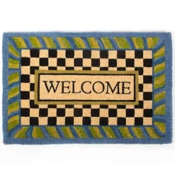 MacKenzie-Childs Welcome Periwinkle Entrance Mat< Rugs