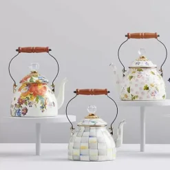 MacKenzie-Childs White Flower Market 2 Quart Tea Kettle< The Coffee Shop|Tea Kettles