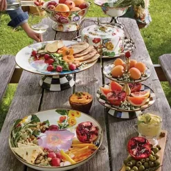 MacKenzie-Childs White Flower Market Abundant Bowl< Serveware
