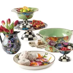 MacKenzie-Childs White Flower Market Abundant Bowl< Serveware