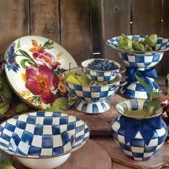 MacKenzie-Childs White Flower Market Abundant Bowl< Serveware