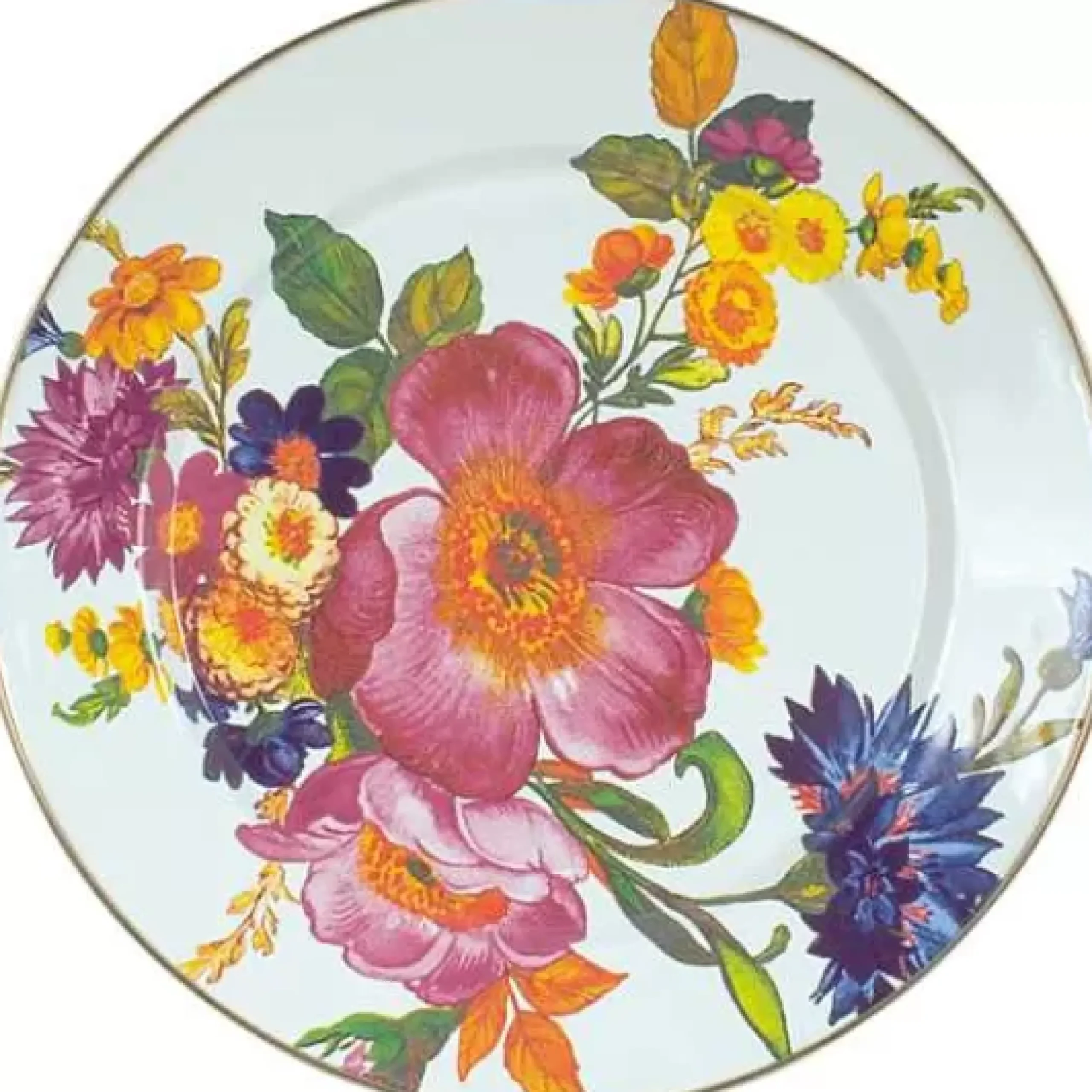 MacKenzie-Childs White Flower Market Charger/Plate< Dinnerware & Flatware