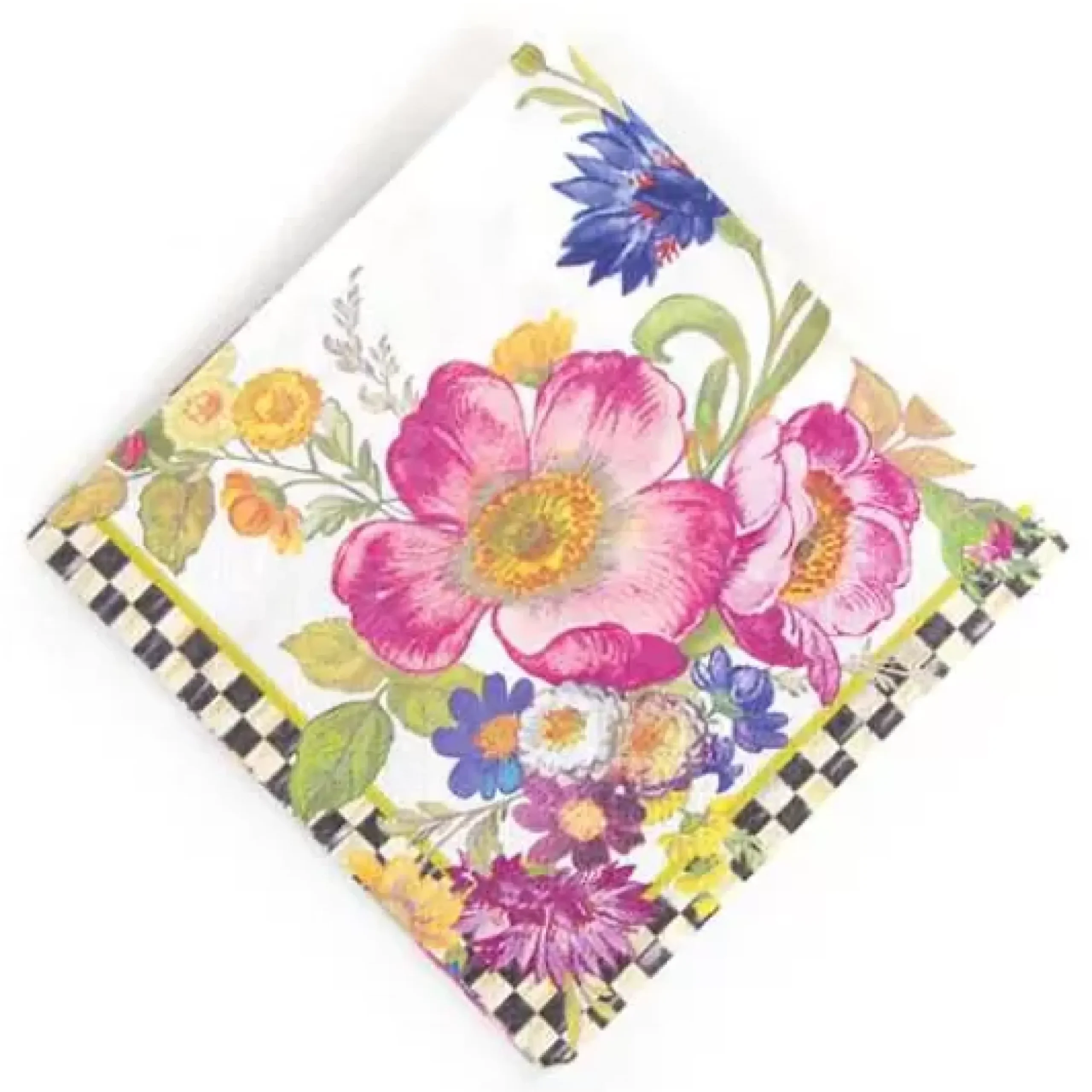 MacKenzie-Childs White Flower Market Cocktail Paper Napkins< Bar Entertaining