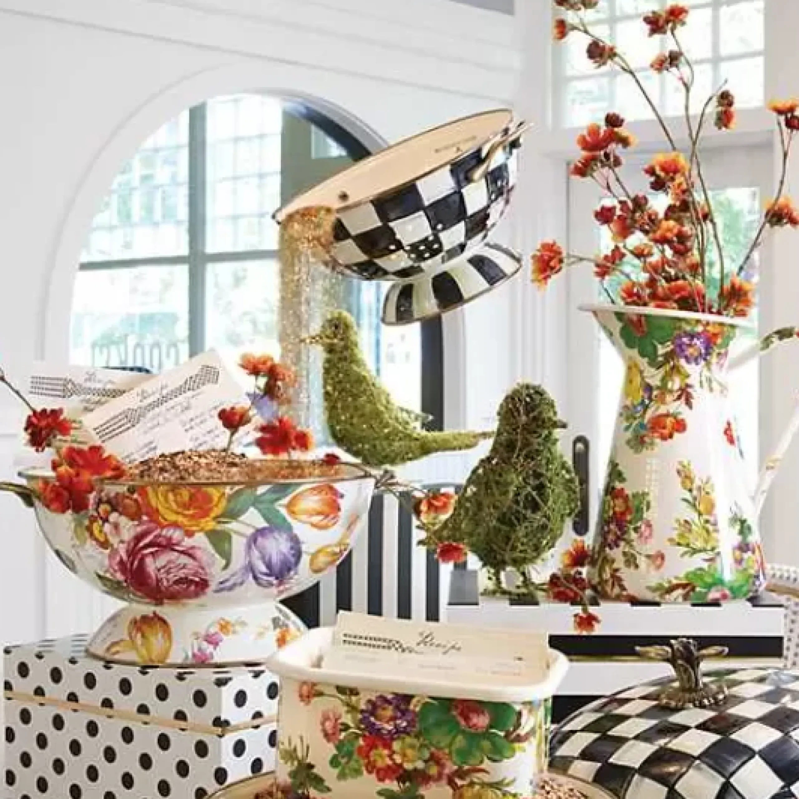 MacKenzie-Childs White Flower Market Everything Bowl< Bar Entertaining|Serveware