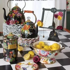 MacKenzie-Childs White Flower Market Large Colander< Kitchen Utensils & Tools