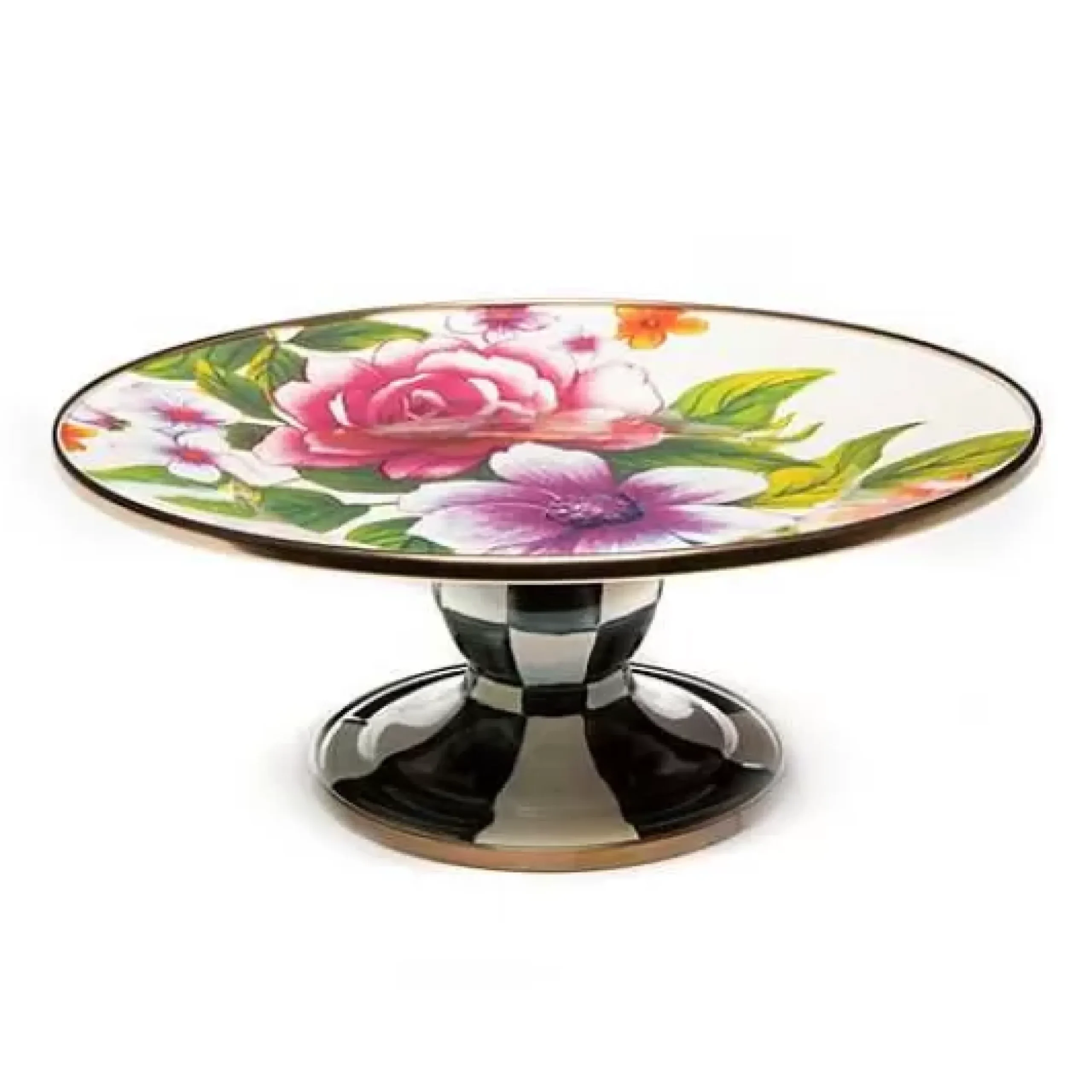 MacKenzie-Childs White Flower Market Mini Pedestal Platter< Serveware