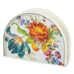 MacKenzie-Childs White Flower Market Napkin Holder< Serveware