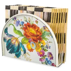 MacKenzie-Childs White Flower Market Napkin Holder< Serveware