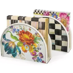 MacKenzie-Childs White Flower Market Napkin Holder< Serveware