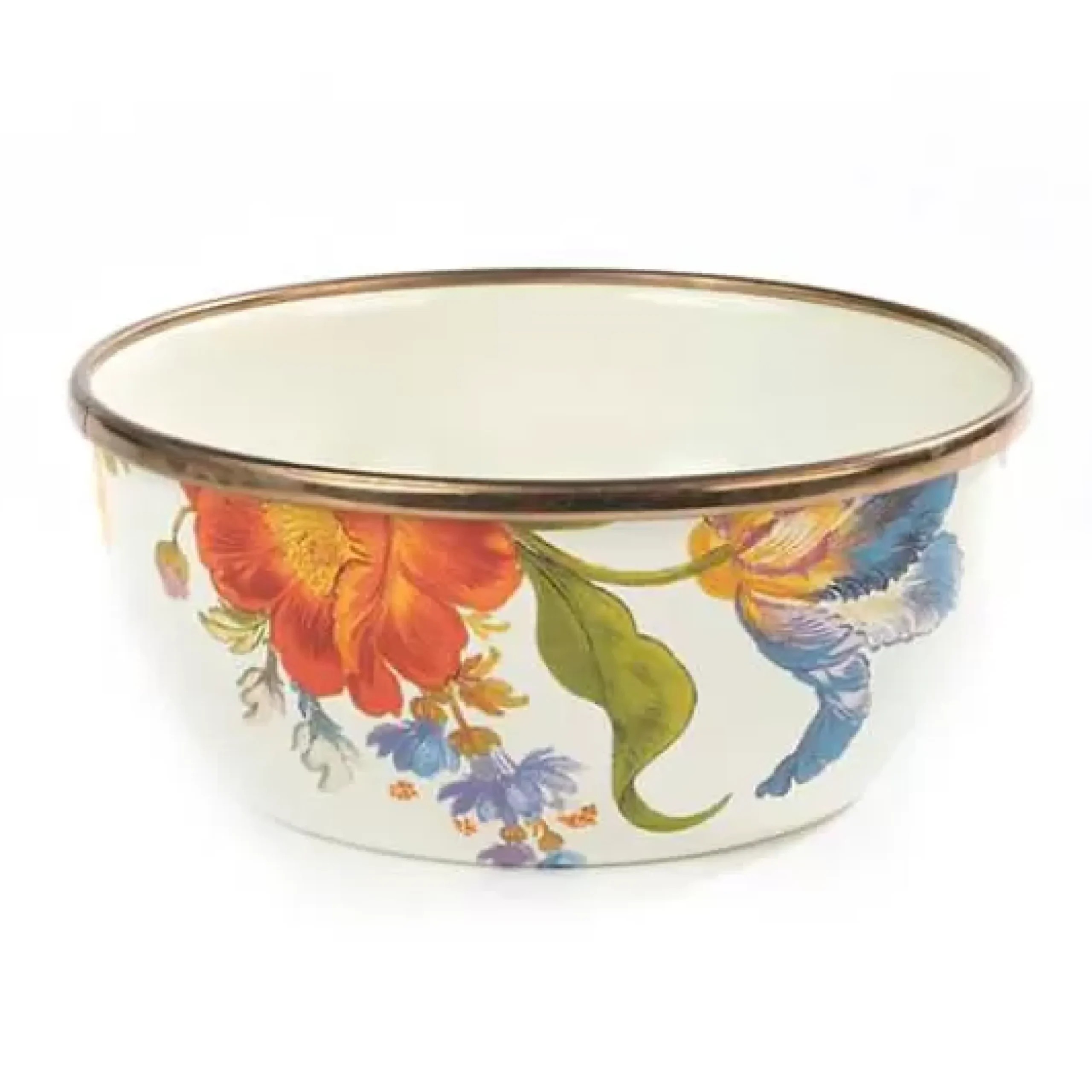 MacKenzie-Childs White Flower Market Pinch Bowl< Bar Entertaining|Serveware