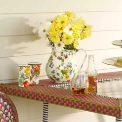 MacKenzie-Childs White Flower Market Pitcher< Serveware|Bar Entertaining