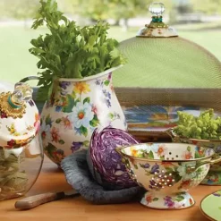 MacKenzie-Childs White Flower Market Pitcher< Serveware|Bar Entertaining
