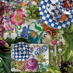MacKenzie-Childs White Flower Market Placemats, Set of 4< Table Accessories|Kitchen & Table Linens