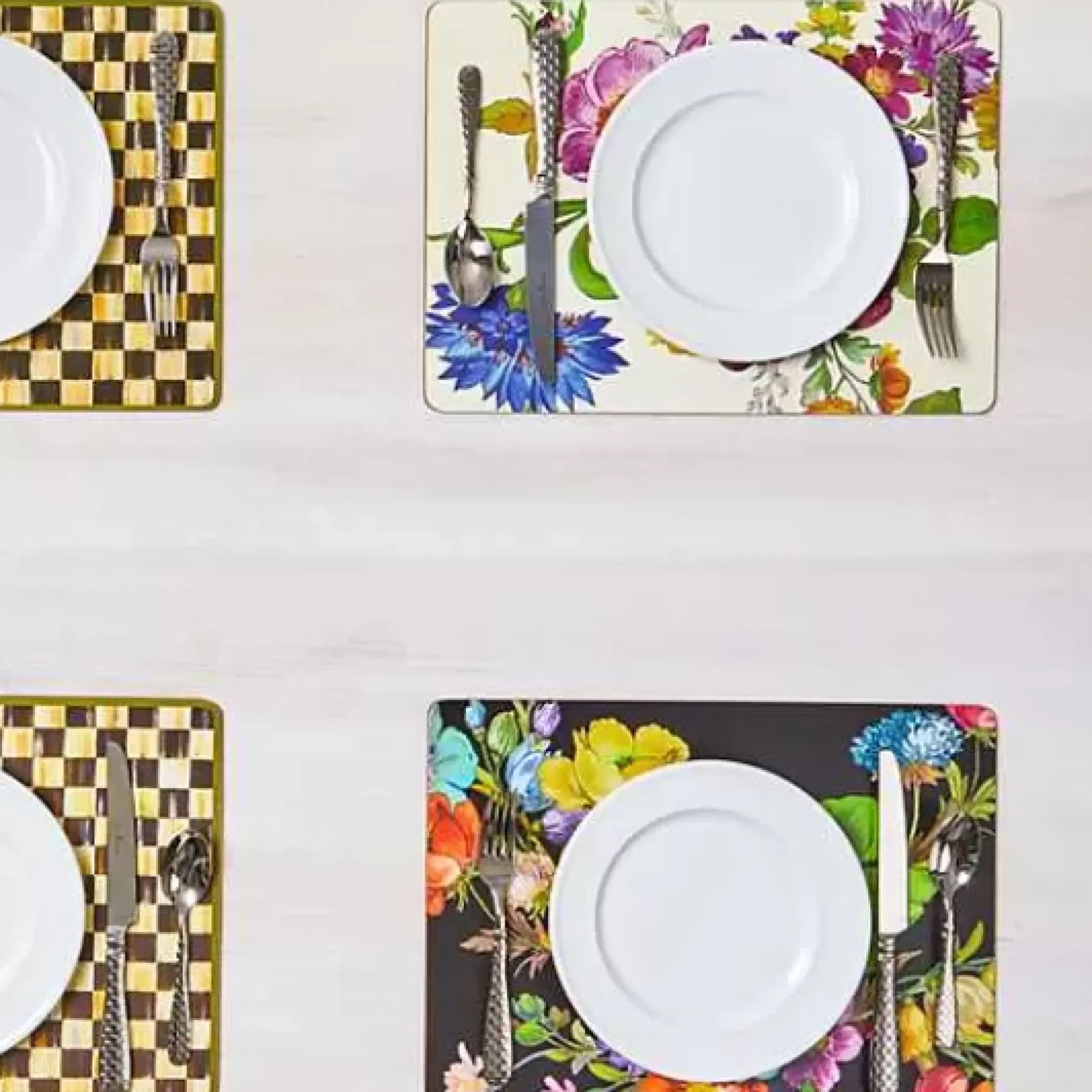 MacKenzie-Childs White Flower Market Placemats, Set of 4< Table Accessories|Kitchen & Table Linens