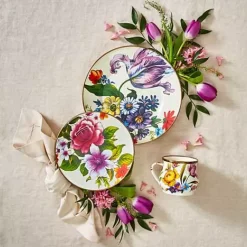MacKenzie-Childs White Flower Market Salad/Dessert Plate< Dinnerware & Flatware