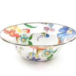 MacKenzie-Childs White Flower Market Serving Bowl< Serveware