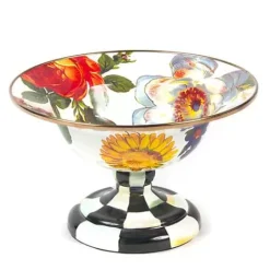 MacKenzie-Childs White Flower Market Small Compote< Serveware