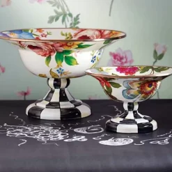 MacKenzie-Childs White Flower Market Small Compote< Serveware