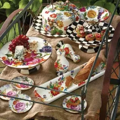 MacKenzie-Childs White Flower Market Small Compote< Serveware