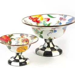 MacKenzie-Childs White Flower Market Small Compote< Serveware