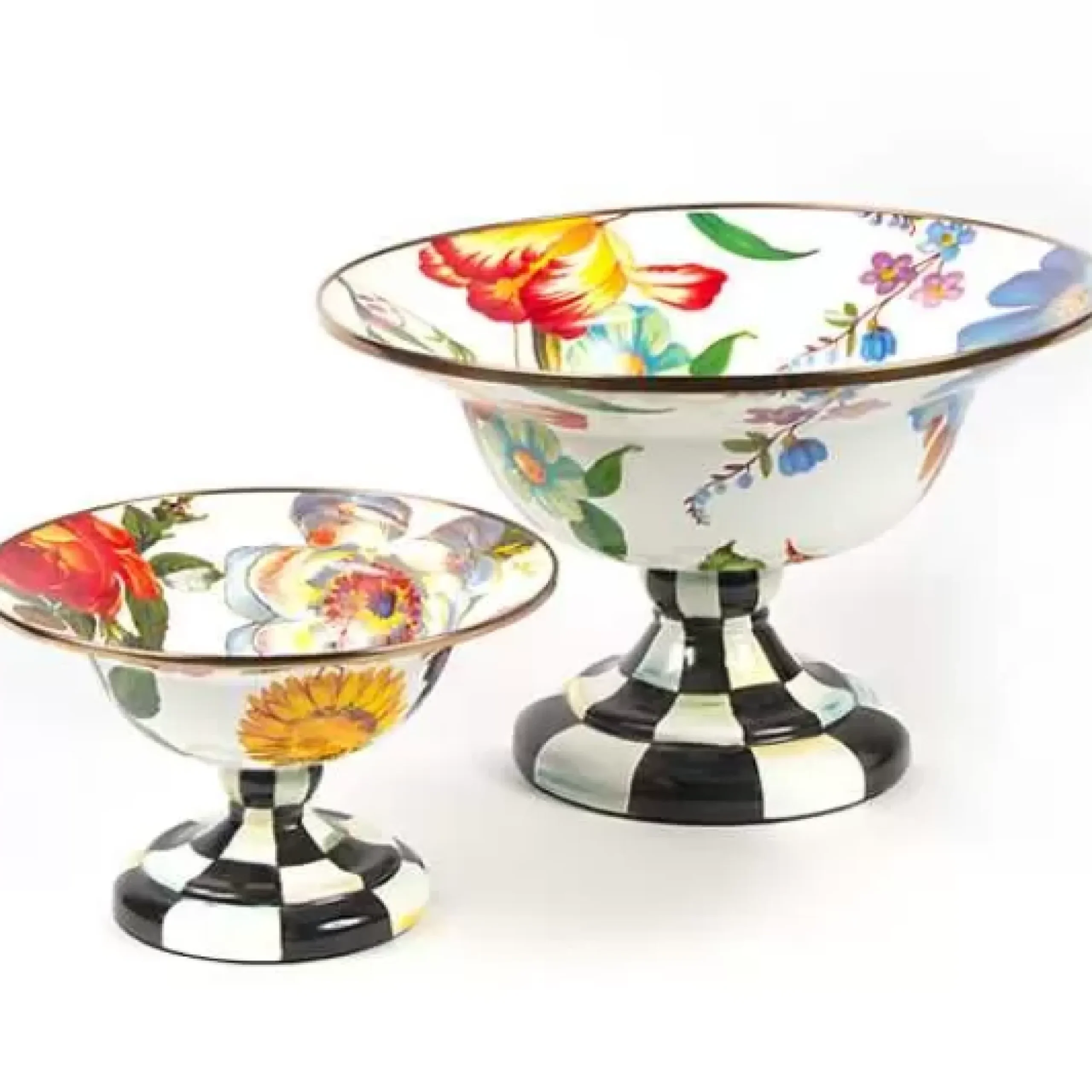MacKenzie-Childs White Flower Market Small Compote< Serveware