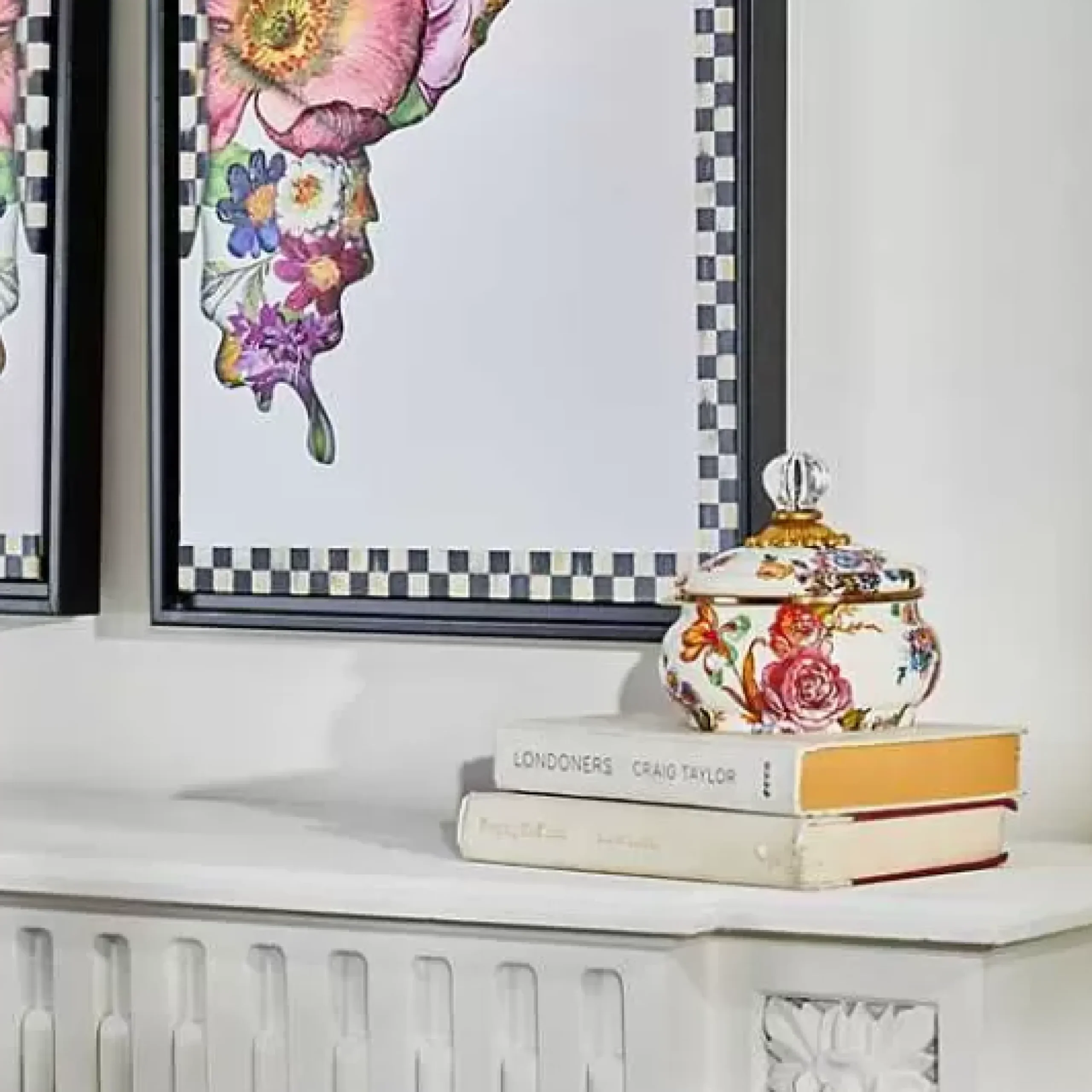 MacKenzie-Childs White Flower Market Squashed Pot< Bath & Bath Accessories|Room Accents