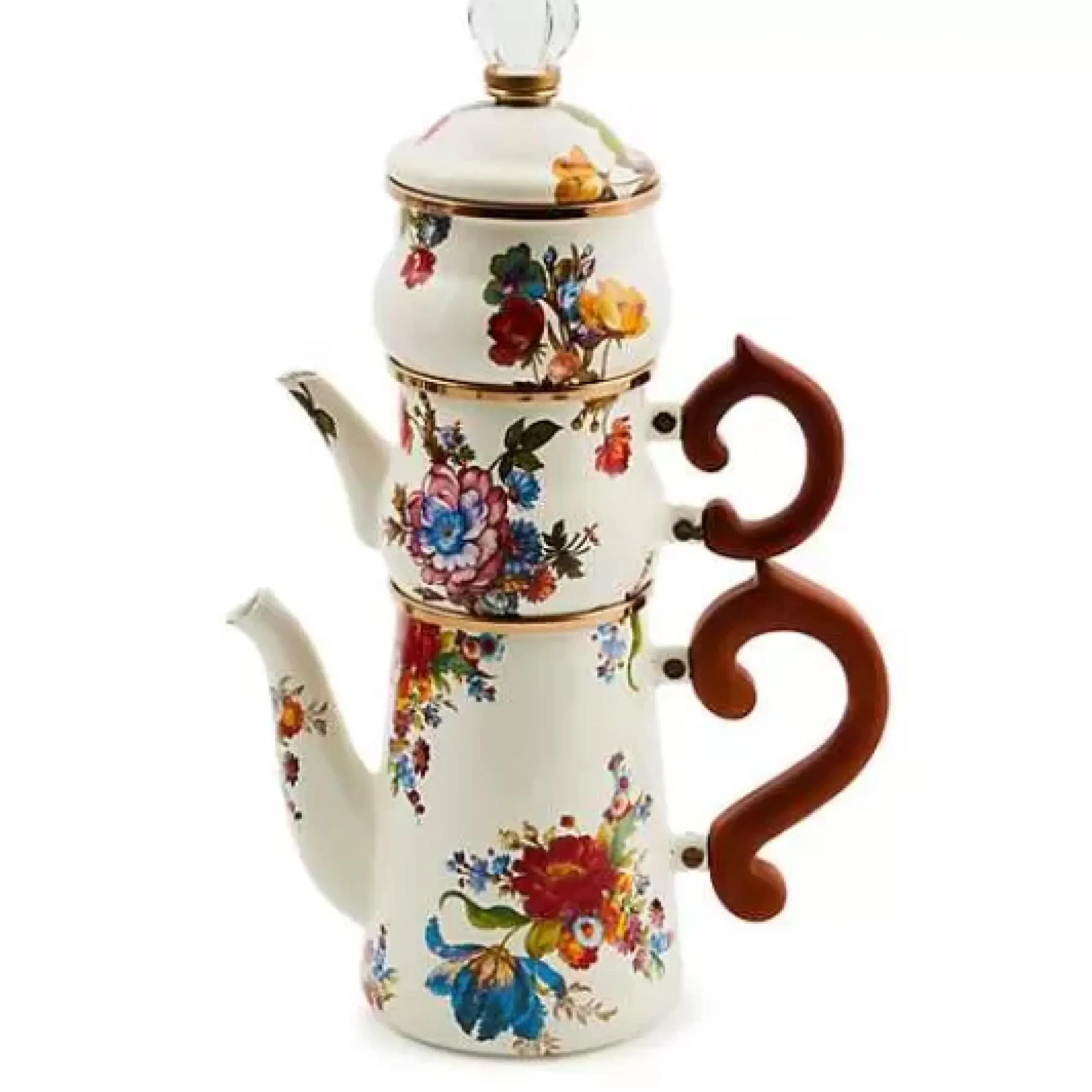 MacKenzie-Childs White Flower Market Stackable Coffee Set< The Coffee Shop|Serveware