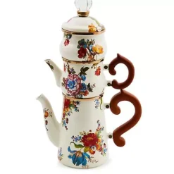 MacKenzie-Childs White Flower Market Stackable Coffee Set< The Coffee Shop|Serveware
