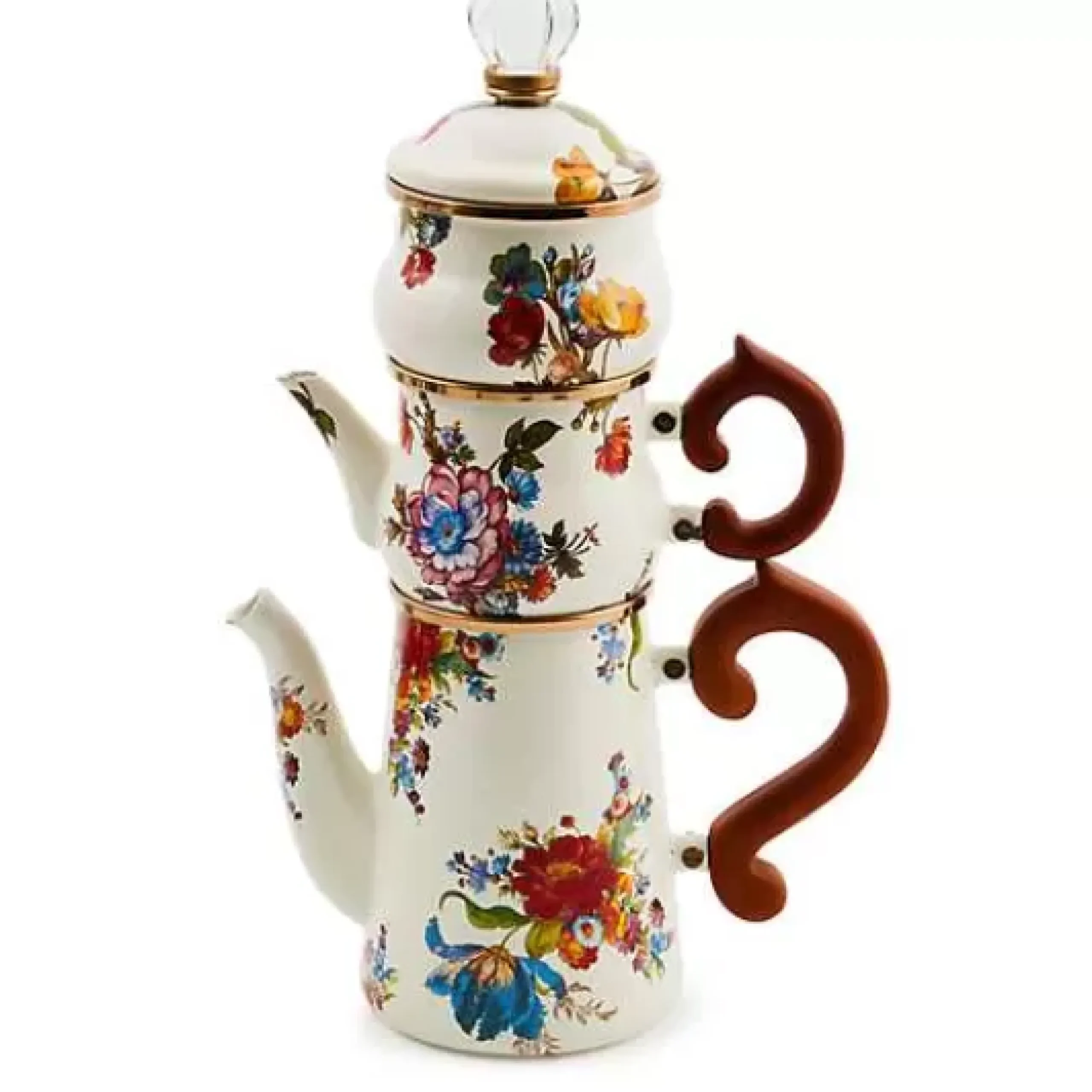 MacKenzie-Childs White Flower Market Stackable Coffee Set< The Coffee Shop|Serveware