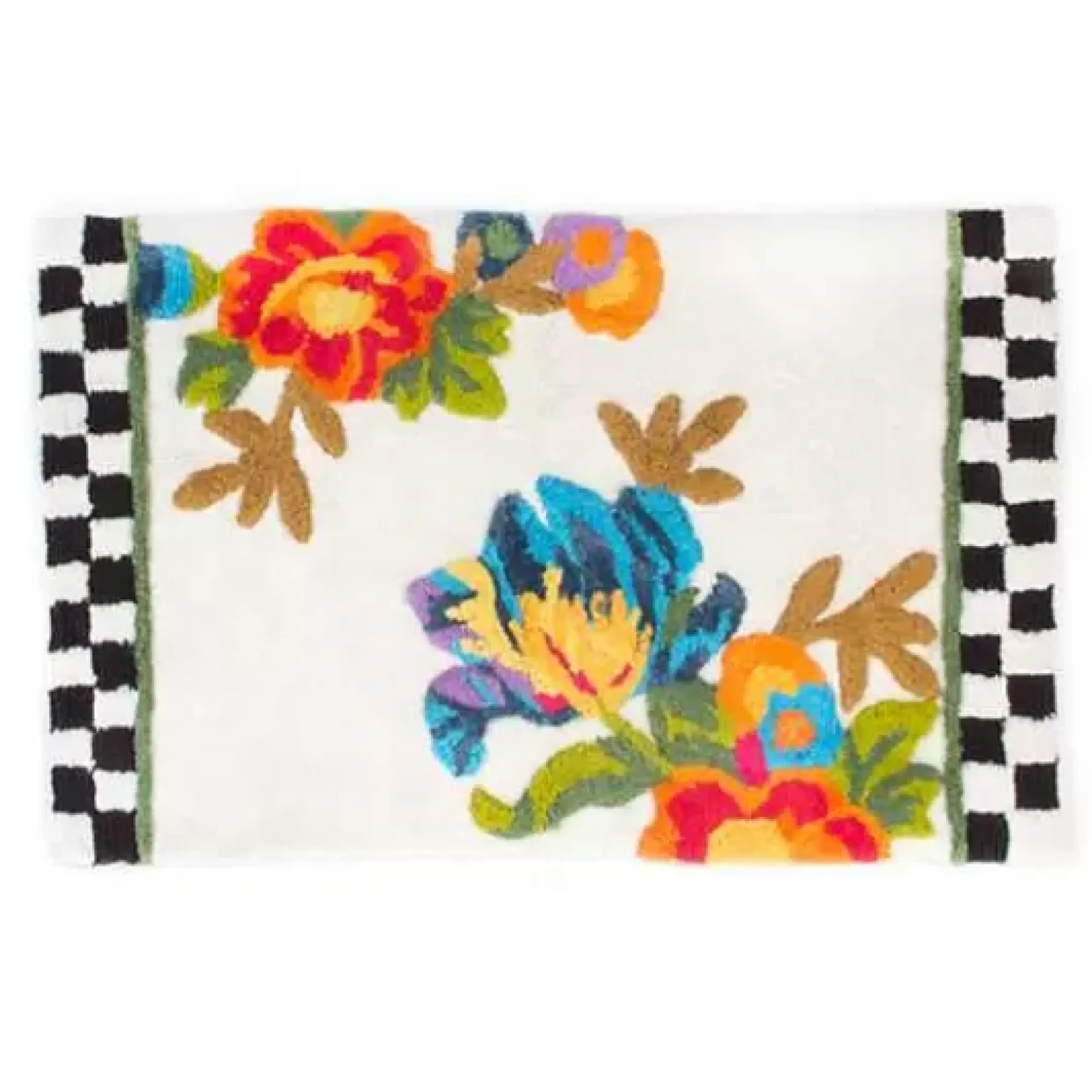MacKenzie-Childs White Flower Market Standard Bath Rug< Bath & Bath Accessories