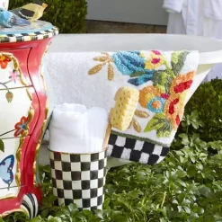 MacKenzie-Childs White Flower Market Standard Bath Rug< Bath & Bath Accessories
