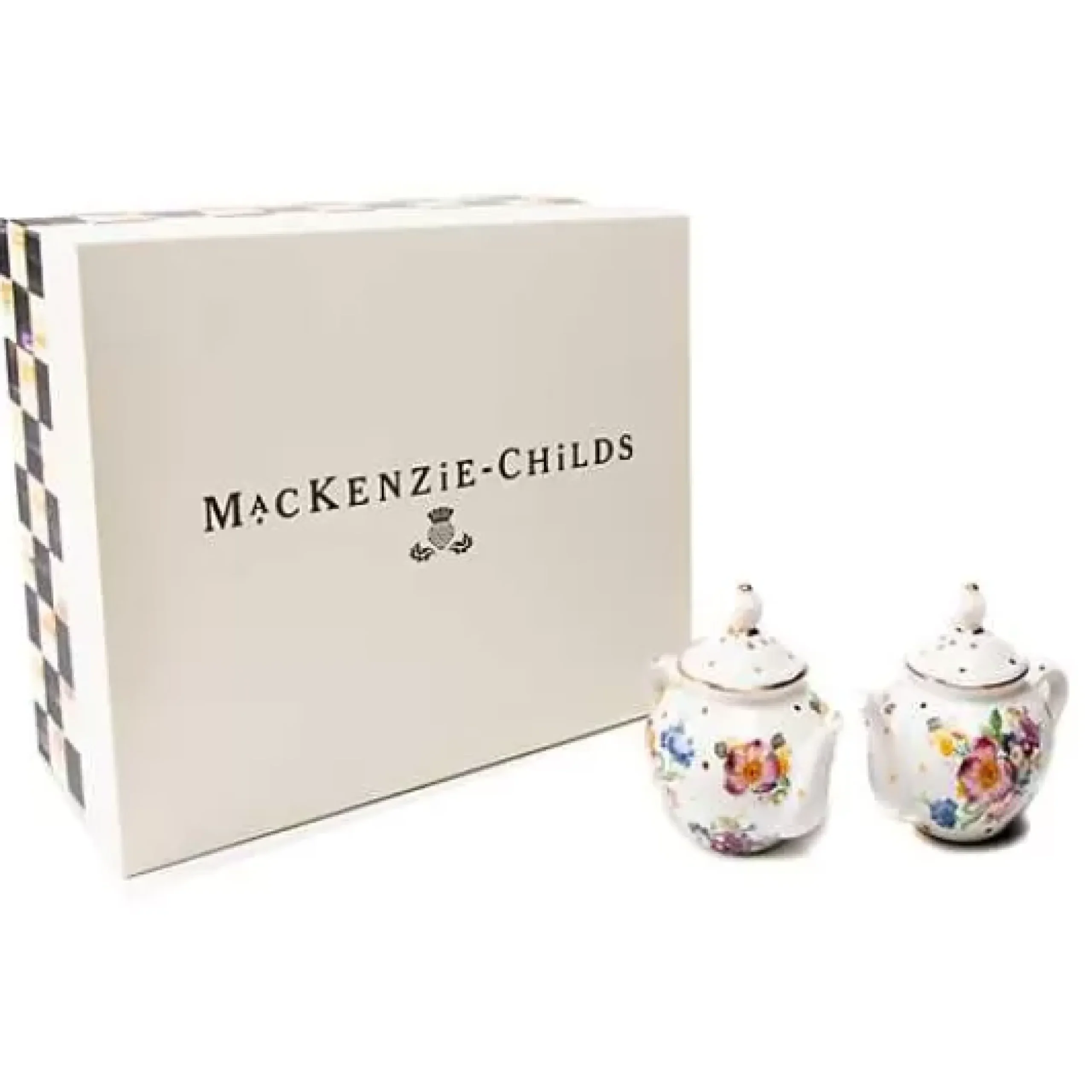 MacKenzie-Childs White Flower Market Teapot Salt Pepper Set< Table Accessories|Serveware