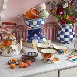 MacKenzie-Childs White Flower Market Triplicity< Bar Entertaining|Serveware